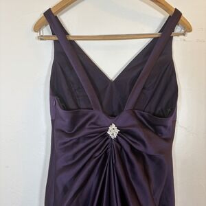 NWOT Alfred Angelo Eggplant Purple Sleeveless Dress Gown Prom Bridesmaid Size 10